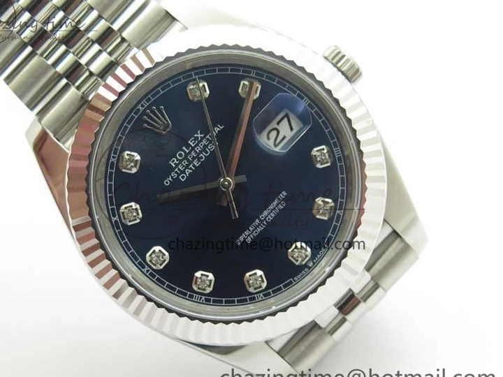 MiroTime 1231 Cozy New DateJust 41 126334 ARF 1:1 Best Edition 904L Steel Blue Diamonds Dial on Jubilee Bracelet A 2548